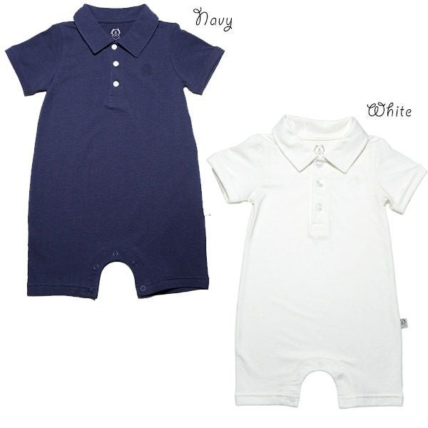 【SALE／50%OFF】オーガニックコットン ベビーショートオール（半袖）Classic 3 Button