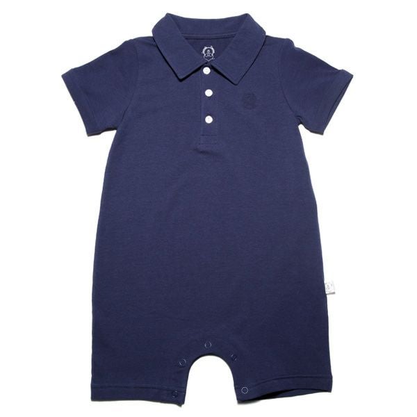 【SALE／50%OFF】オーガニックコットン ベビーショートオール（半袖）Classic 3 Button