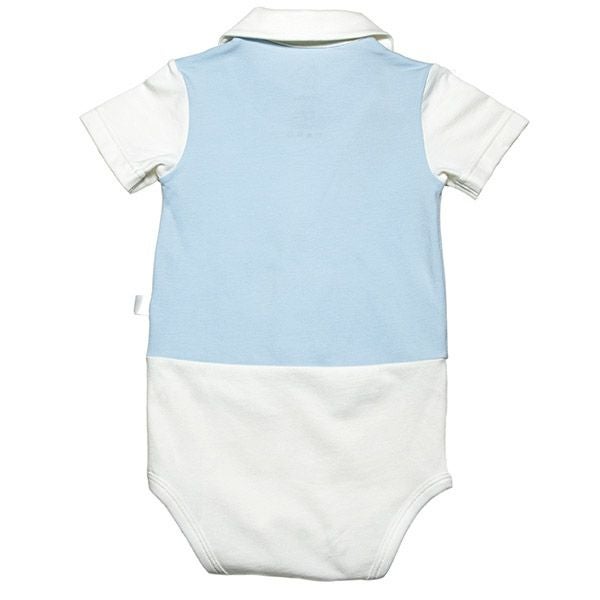 【SALE／50%OFF】オーガニックコットン ベビーロンパース（半袖）Young Gentleman
