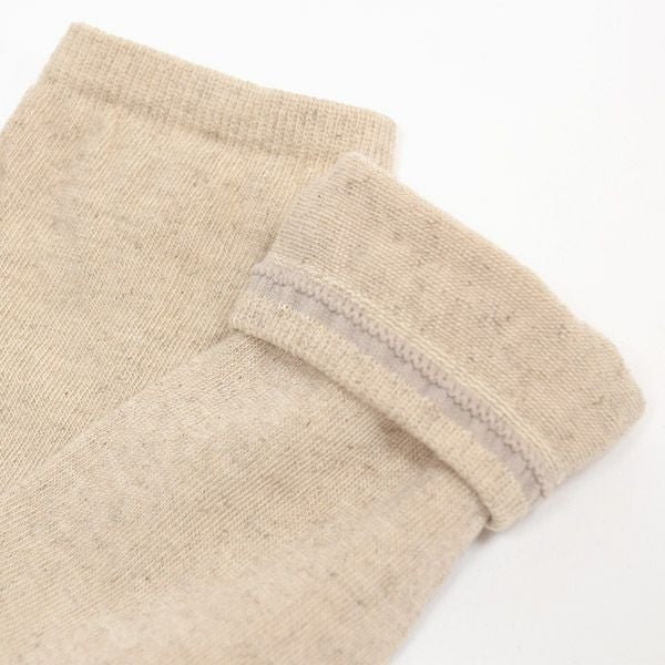 オーガニックコットン＆リネン プレーンソックス リネンナチュラル 22.5-24.5