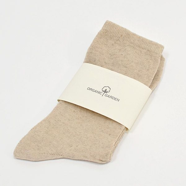 オーガニックコットン＆リネン プレーンソックス リネンナチュラル 22.5-24.5