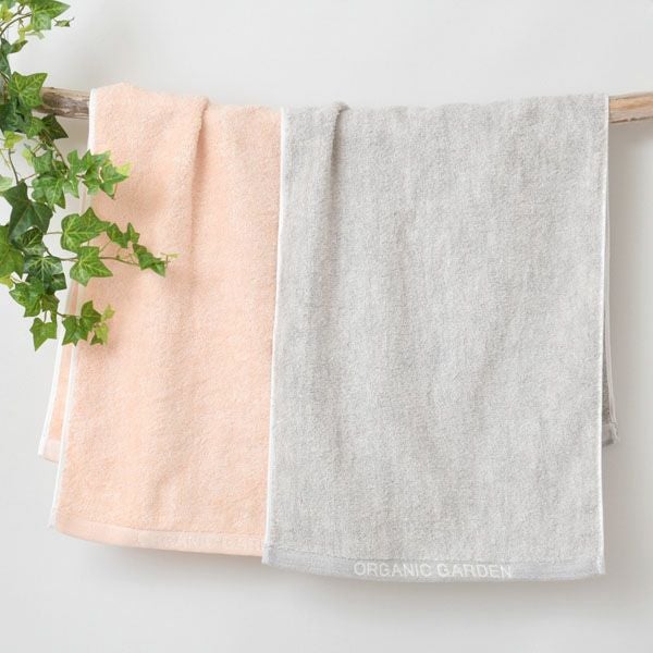オーガニックコットン ロゴフェイスタオル 彩土染め