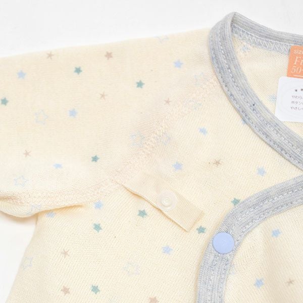 オーガニックコットン ベビー吊天竺 コンビ肌着 金平糖