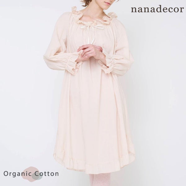 オーガニックコットン チェリーブロッサムドレス レーシーピンク M