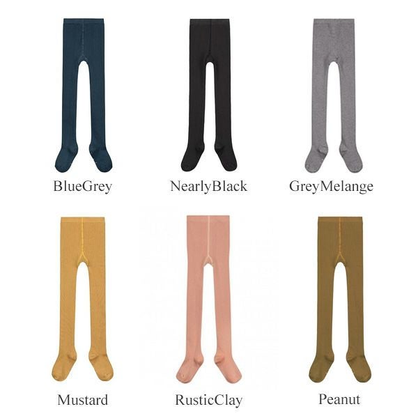 オーガニックコットン キッズ リブタイツ