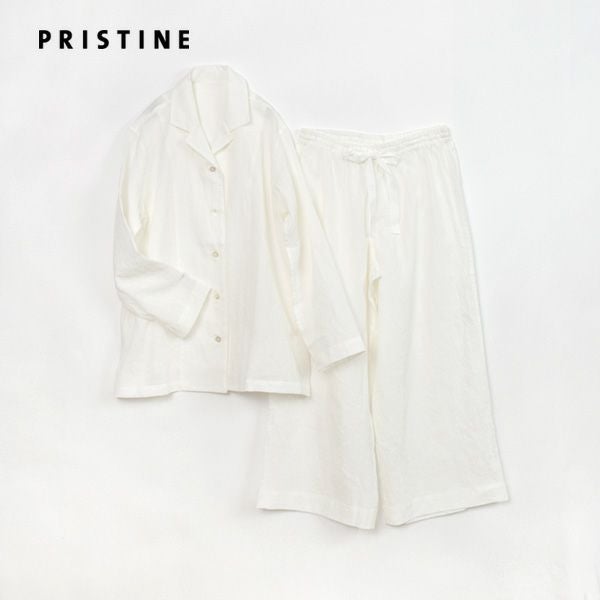 オーガニックコットン＆リネン さらさらパジャマ ホワイト M