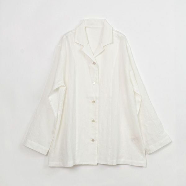 オーガニックコットン＆リネン さらさらパジャマ ホワイト M