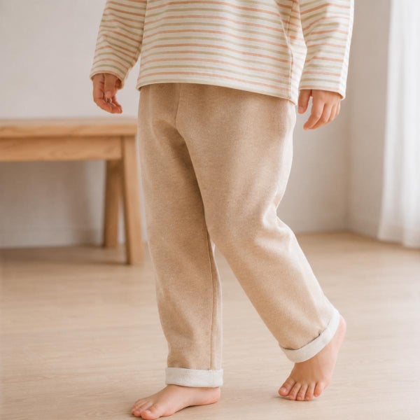 オーガニックコットン キッズ裏起毛パンツ