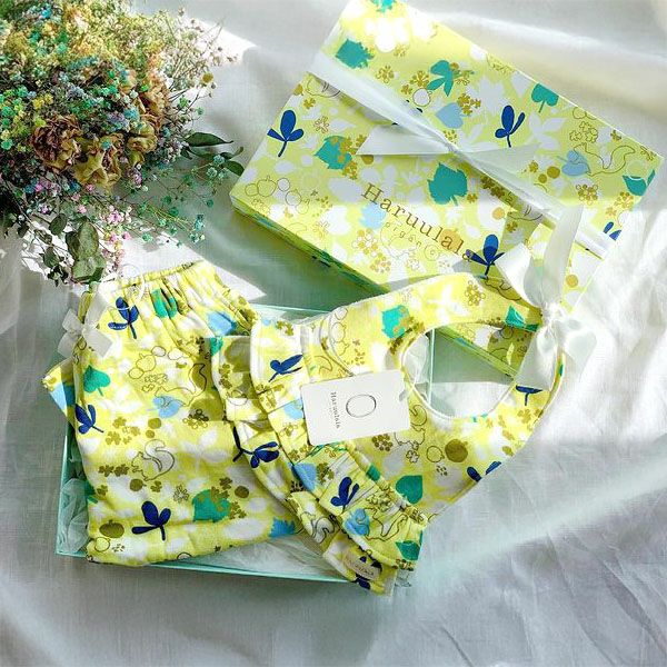 【SALE／20%OFF】 オーガニックコットン 出産祝い 女の子ロングパンツセット 幸せの小道 70-80