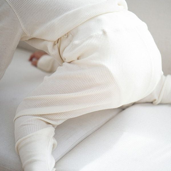 オーガニックコットン ベビー ワッフル長袖パジャマ 80-90