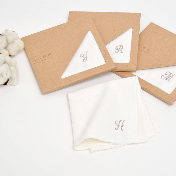 オーガニックコットン イニシャルミニタオル（ケース入り）