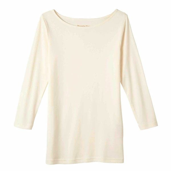 オーガニックコットン ベーシック ボートネックトップ（7分袖）