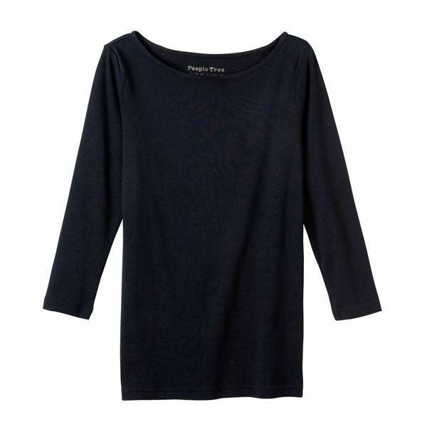 オーガニックコットン ベーシック ボートネックトップ（7分袖）