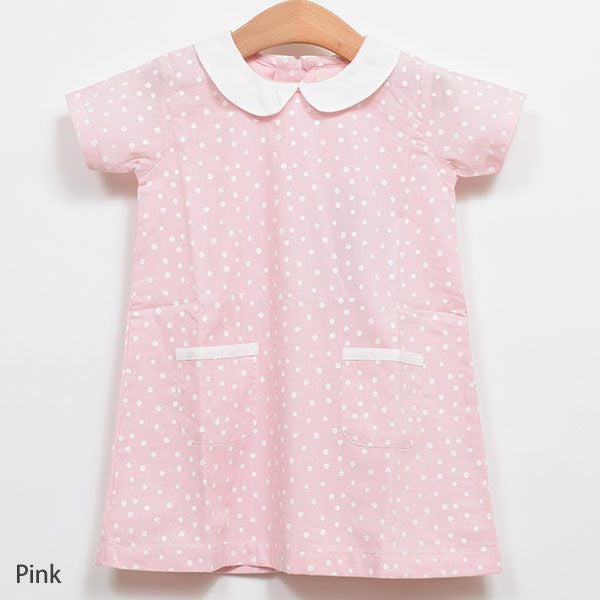 オーガニックコットン ベビーえり付きワンピースSpots（半袖）