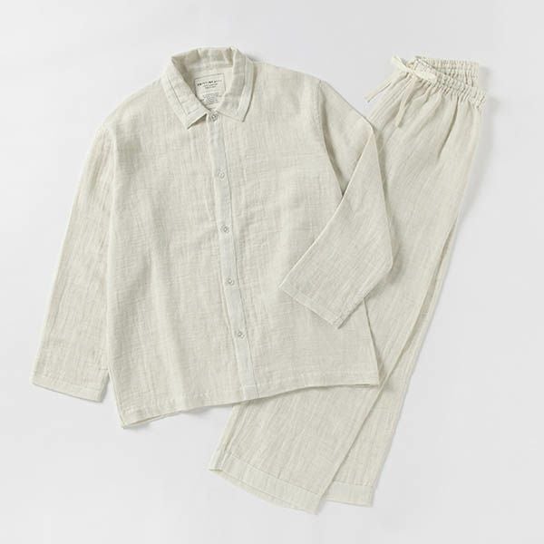 オーガニックコットン＆リネン メンズ ダブルガーゼパジャマ