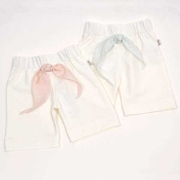 【SALE／30%OFF】オーガニックコットン ベビーリボン付きパンツ