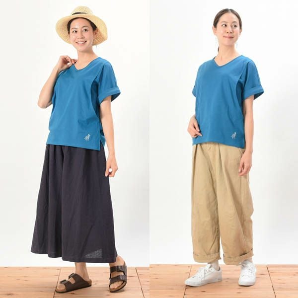 オーガニックコットン 授乳服（サイドスリットタイプ）Vネックシャツ プレーリー