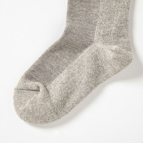 オーガニックコットン&ヤク 厚手おやすみソックス グレー 22-24