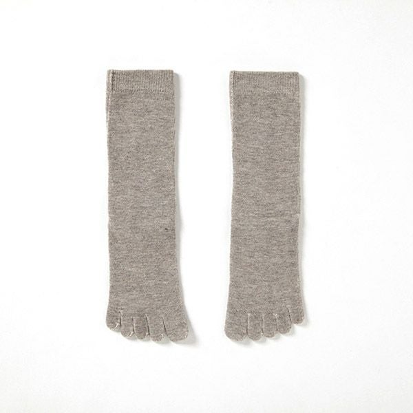 オーガニックコットン&ヤク 5本指ソックス グレー 22-24