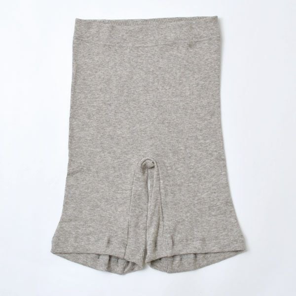 オーガニックコットン&ヤク テレコ3分丈ボトム グレー M