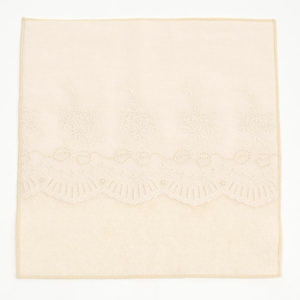 オーガニックコットン スカラレースポケット付きタオルハンカチ