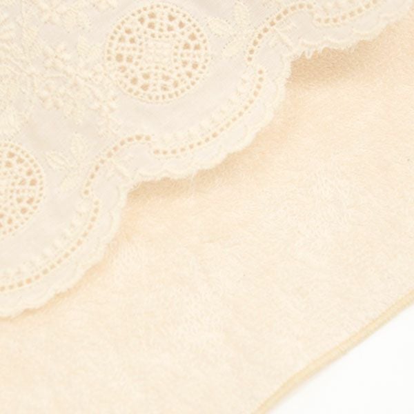 オーガニックコットン スカラレースポケット付きタオルハンカチ