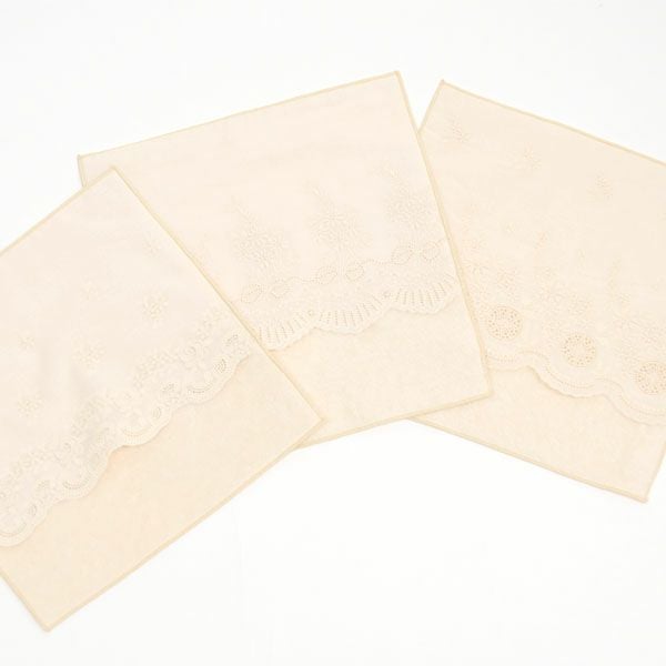 オーガニックコットン スカラレースポケット付きタオルハンカチ