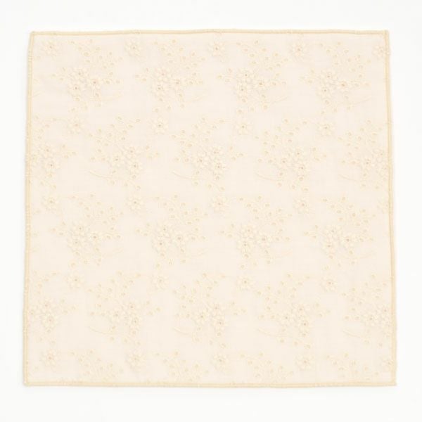 オーガニックコットン レースあわせタオルハンカチ