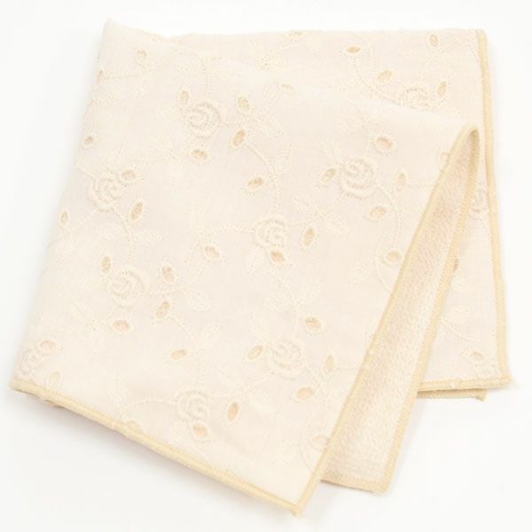 オーガニックコットン レースあわせタオルハンカチ