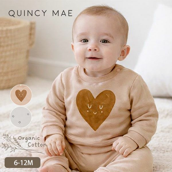 オーガニックコットン ベビー フリーススウェットシャツ(長袖)