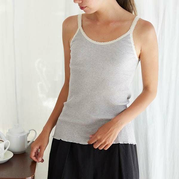 オーガニックコットン ナナリブカップ付きキャミソール