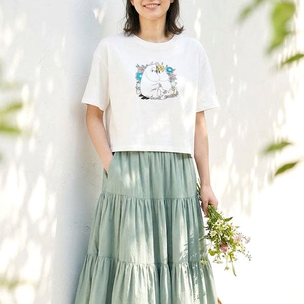 オーガニックコットン ムーミン＆ノンノTシャツ(半袖) ホワイト M