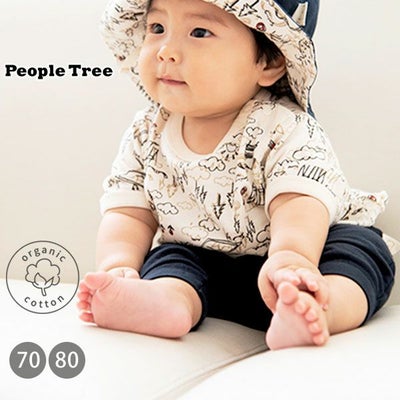 オーガニックコットン ベビーたのしい公園柄Tシャツ