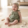 オーガニックコットン ベビーフリルレースロンパース Amina