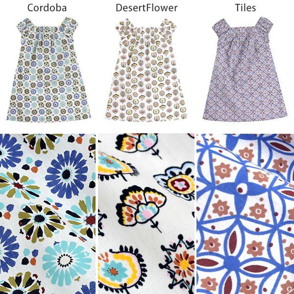 オーガニックコットン キッズスクエアネックドレス