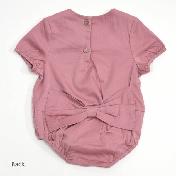 オーガニックコットン ベビー サテンロンパース(半袖) LEAH