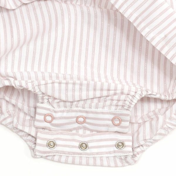 オーガニックコットン ベビー キャップスリーブロンパードレス JULIA