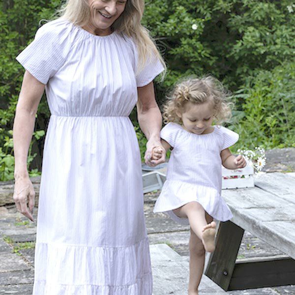 オーガニックコットン ベビー キャップスリーブロンパードレス JULIA