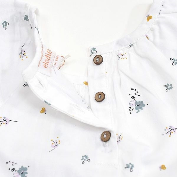 オーガニックコットン ベビー フリルスリーブジャンプスーツ SERAFINA