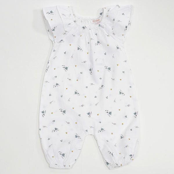 オーガニックコットン ベビー フリルスリーブジャンプスーツ SERAFINA