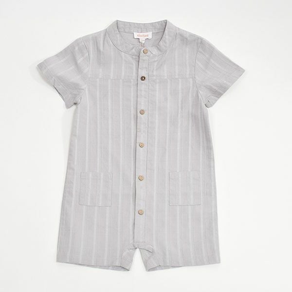 オーガニックコットン ベビー ドビー織りプレイスーツ(半袖)  ZANE