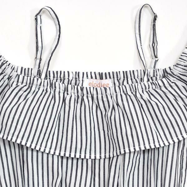 オーガニックコットン キッズ オフショルダードレス ストライプ MELODY