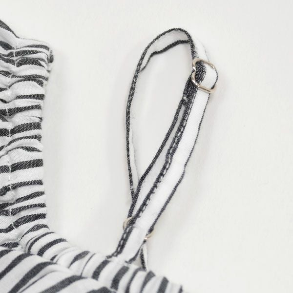 オーガニックコットン キッズ オフショルダードレス ストライプ MELODY