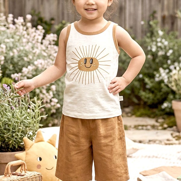 オーガニックコットン キッズノースリーブトップ Sunny
