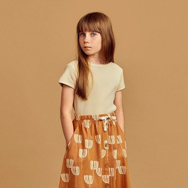 オーガニックコットン キッズワッフルTシャツ(半袖)