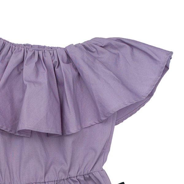 オーガニックコットン キッズオフショルダージャンプスーツ Isla