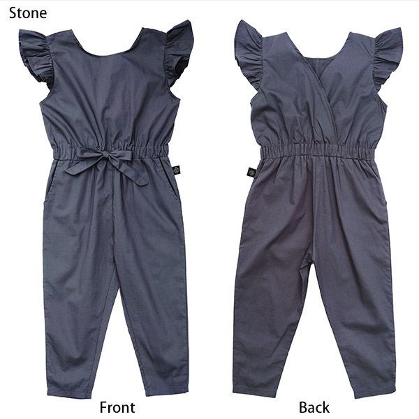 オーガニックコットン キッズフリル袖ジャンプスーツ Mia