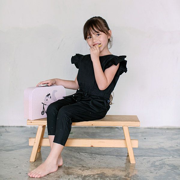 オーガニックコットン キッズフリル袖ジャンプスーツ Mia