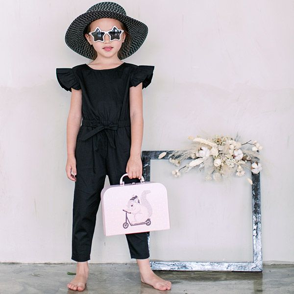 オーガニックコットン キッズフリル袖ジャンプスーツ Mia