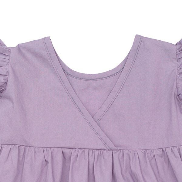 オーガニックコットン キッズフリル袖ドレス Aria